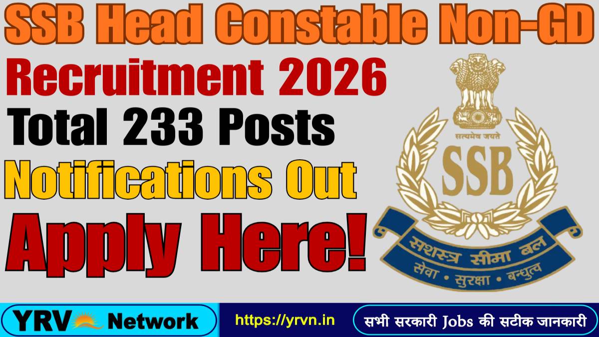SSB Head Constable Non-GD Online Form 2026 – Link Active Now