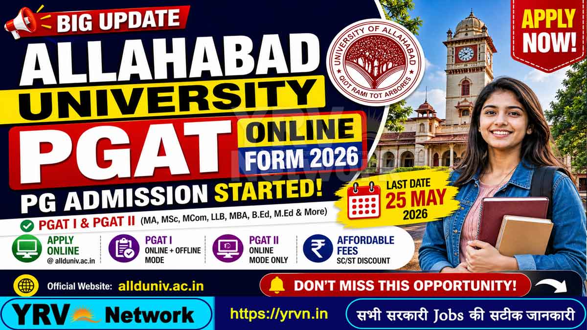 Allahabad University PGAT Online Form 2026