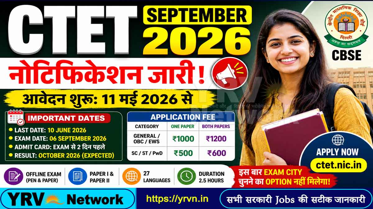 CTET September Online Form 2026