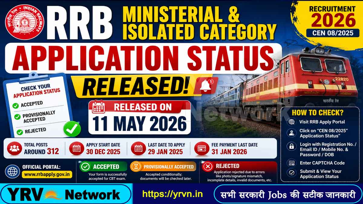 RRB Ministerial & Isolated Category Application Status