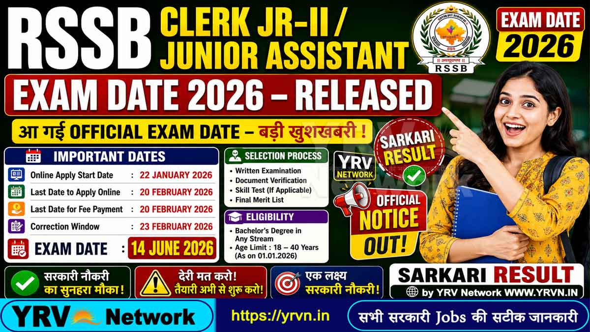 RSSB Clerk Jr-II / Junior Assistant Exam Date 2026 – Released