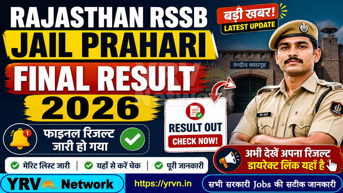 Rajasthan RSSB Jail Prahari Final Result 2026 – Released