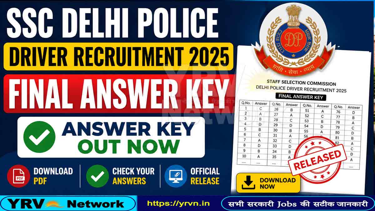 SSC Delhi Police Driver Final Answer Key 2026