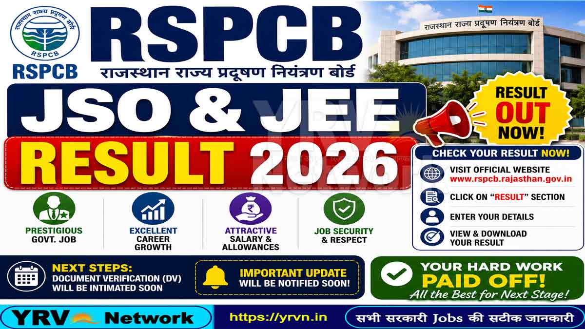 RSPCB JSO & JEE Result 2026