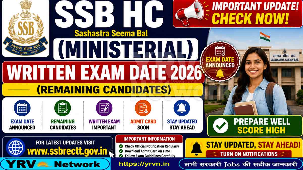 SSB HC (Ministerial) Written Exam Date 2026 – Out Now