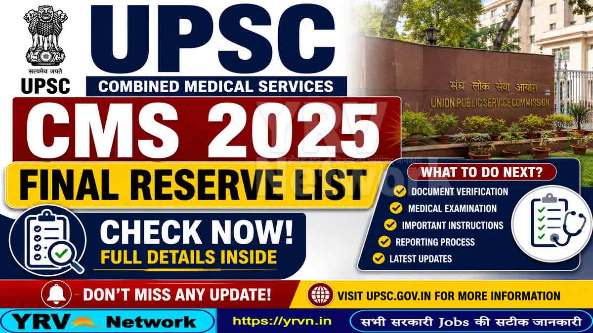 UPSC CMS Final Result Revised List 2026