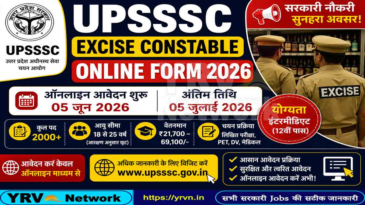 UPSSSC Excise Constable Online Form 2026