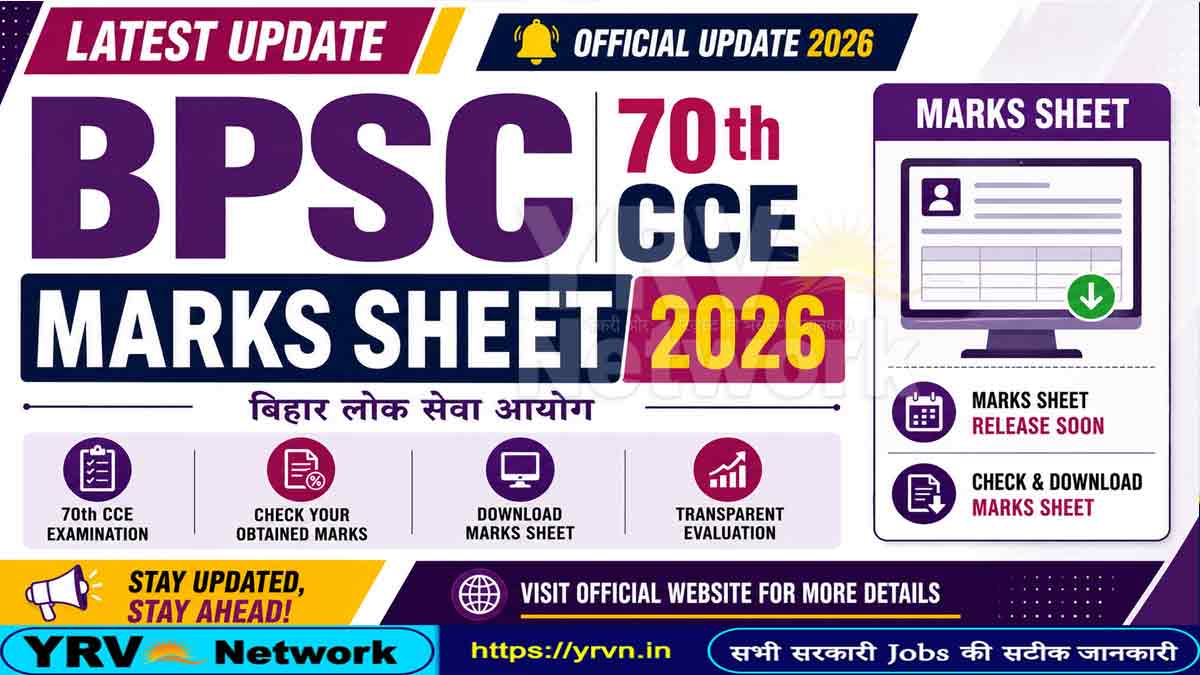 BPSC 70th CCE Marks Sheet 2026