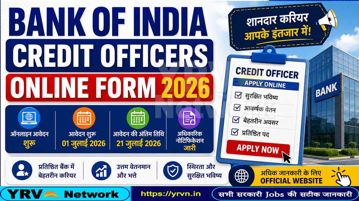 Bank of India Credit Officers Online Form 2026