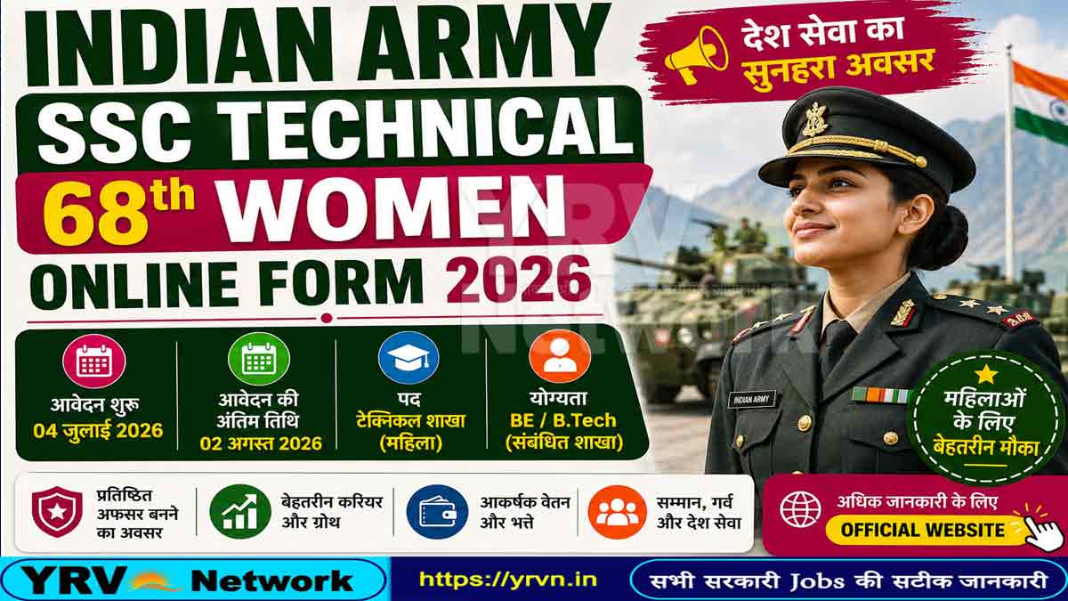 Indian Army SSC Technical 68th Women April 2027 Online Form