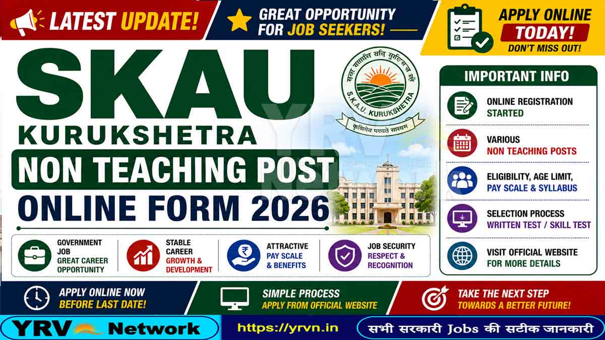 Kurukshetra SKAU Non Teaching 2026 Recruitment