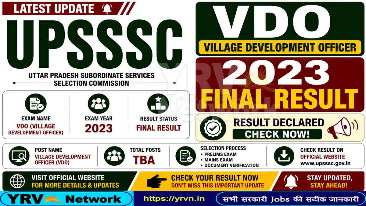 UPSSSC VDO 2023 Final Result